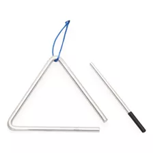 Triangulo Musical De Aluminio Satinado - Infantil Mini 14 Cm