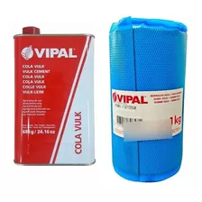 01 Kit De Cola Quente 900ml C/ Remendo Vulcanite 1kg Vipal