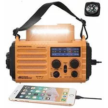 Radio Meteorológica Noaa Con Manivela Solar De 5000 Mah Y 5 