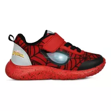 Tenis Infantil Marvel Spider Man Luz Led Ligero Velcro 