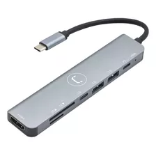 Hub Usb C 7en1 Unno Hdmi Usb Lector De Tarjetas - Tecnobox