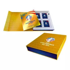 Livro Kit Box Album Premium Ouro 50 Envelopes Copa America 2