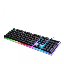 Kit Gamer Teclado Semi Mecânico Luminoso Abnt2 Mouse Rgb +