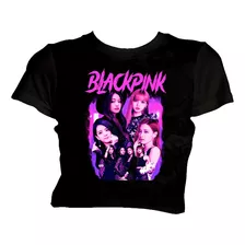 Cropped Preto Infantil Black Pink 37 Kpop 