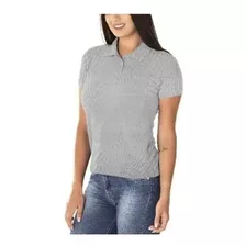 5 Peças Camiseta Polo Básica Feminina Em Malha Piquet Branco