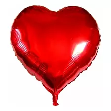 Balão Coração Metalizado Verm. Decoração Surpresa Romântica
