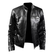 Chamarra Hombre Piel Slim De Biker Impermeable Rompevientos