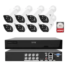 Kits 8 Pz 1080p Camara De Seguridad Exterior Wifi Xvr Disco