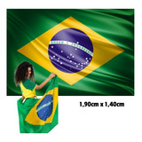 Bandeira Brasil Oficial Dupla Face 2 Metros Haste Mastro