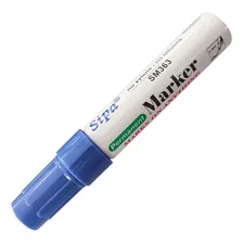 Marcador Permanente Sipa Marker Azul 6.0 Mm Punta Cincel