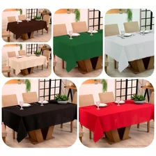 Toalha De Mesa Retangular 6 Lugares Oxford 2,20m X 1,40m