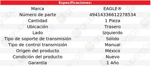 Soporte Trans Tras Izq Eagle Acura Tsx L4 2.4l 04 A 08 Foto 3