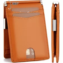 Billetera De Hombre Gsg Doble Cara Minimalista Marron