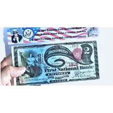 Cédula 2 Dólares Selo Vermelho 1875 Estados Unidos América06
