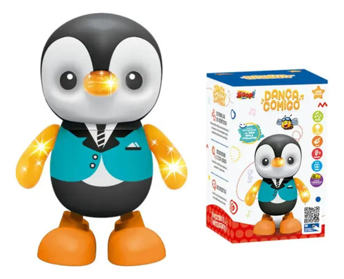 Brinquedo Musical Pinguim Dançarino Luz E Som Zp01327