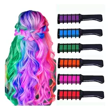 Kit 6 Pente Tintura Para Cabelo Com 06 Cores Temporária.