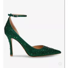 Zapatillas Steven Madden Verde Esmeralda Con Piedras 