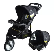 Coche Para Bebe + Portabebés Tipo Jogger X7 Sport 4 En 1 Color Negro