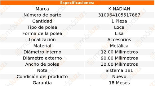 Polea Lisa Metalica Mg Mg Midget L4 1.5l 76 K-nadian Foto 3