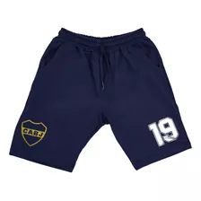 Bermuda De Algodón Logos Futbol/colo Barco N19/ Boca Juniors