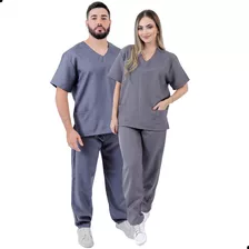 Pijama Cirúrgico Oxford Masculino Premium Bordado Gratis