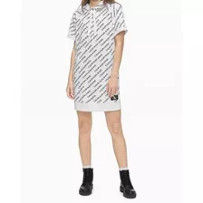 Vestido Calvin Klein Moletom Com Capuz Monogram Logo Dress