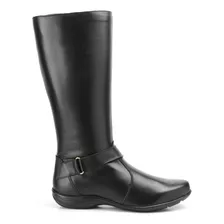 Bota Feminina Cano Alto Rasteira Couro Nobre Miuzzi Inverno