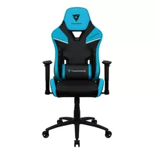 Silla De Escritorio Thunderx3 Tc5 Gamer Ergonómica Azure Blue Con Tapizado De Cuero Sintético