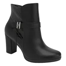 Bota Cano Curto Salto Forrado Piccadilly 130237 Feminina