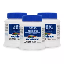 Kit 3x Gesso Acrílico 250ml Corfix