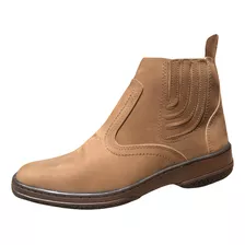 Butina Country Sertaneja Casual Botina Cor Creme Rato Bota Masculina Feminina Leve Bico Quadrado 100% Couro Nobuck Barat