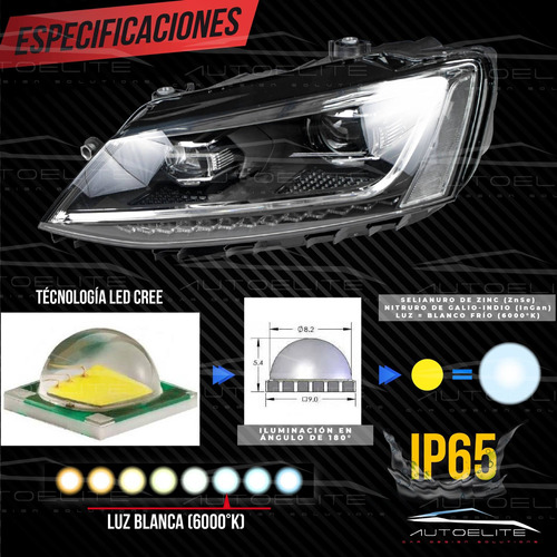 Faros Led Vw Jetta Mk6 Xenon Drl Plug And Play 2010-2018 Foto 5