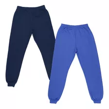 Kit 2 Calça Juvenil Quentinho Moletom Menino Frio Flanelado