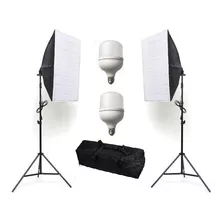 Kit 2x Softbox 50x70 + Tripé + Lâmpada Ultra Led 90w + Bolsa