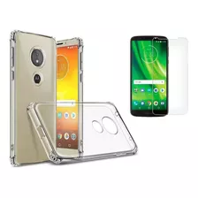 Kit Capa Tpu Anti Impacto + Película Vidro P/ Moto G6 Play