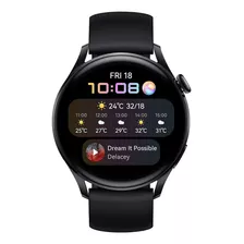 Huawei Watch 3 Active 1.43 Con Red Móvil Caja 46mm De Acero Inoxidable Y Cerámica Black, Malla Black De Fluoroelastómero