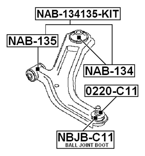 Kit Buje Tijera Delantera Para Renault Clio Nissan Tiida C11 Foto 2