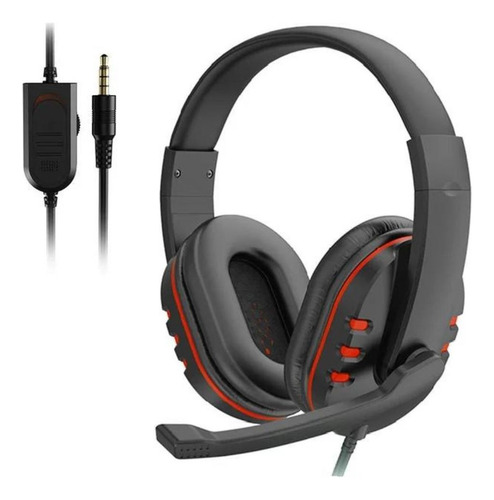 Auriculares Vincha Gamer Microfono West T01 Para Ps4 & Pc Color Rojo