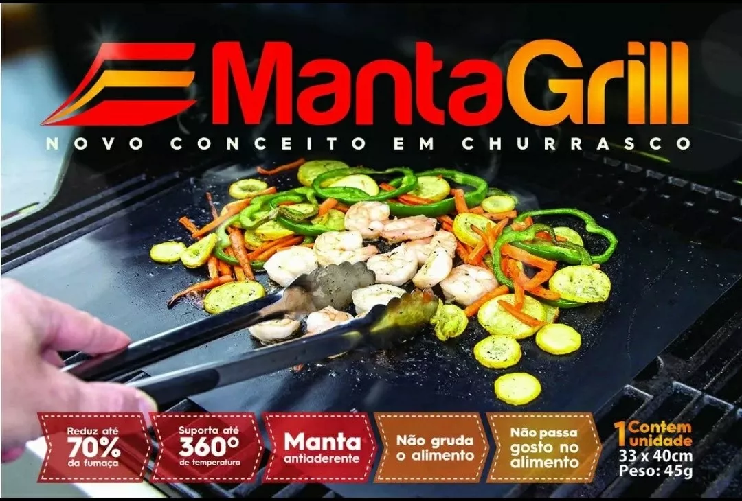 Kit 3 Manta Grill Teflon Antiaderente 40x33 