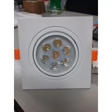 Spot Led 7w Quadrado 12x12cm Bivolt Branco Quente 3000k C/nf