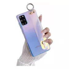 Funda Samsung Con Sujetador Anticaídas Tornasol Cromo + Mica