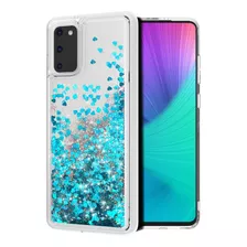 Funda Para Samsung Galaxy S20 - Transparente/glitter Azul