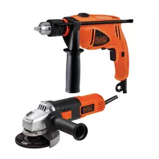 Kit Black + Decker Hg5072b Taladro Percutor + Esmeriladora 