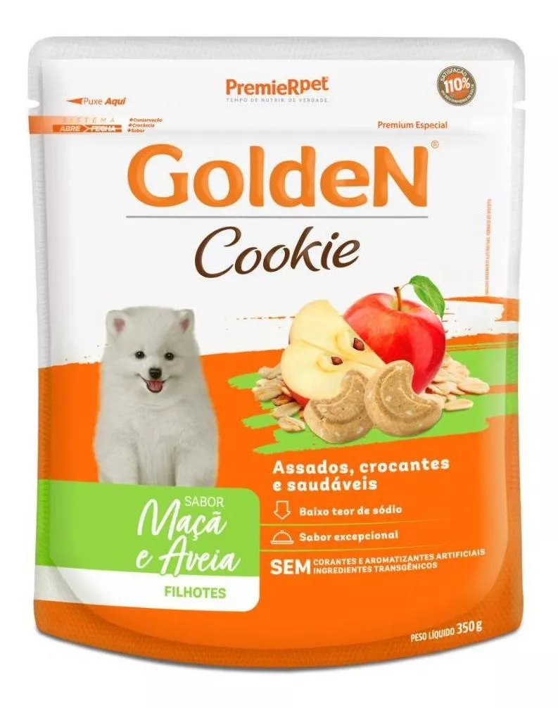 Biscoitos Golden Cookie Cães Filhotes  Maçã E Aveia