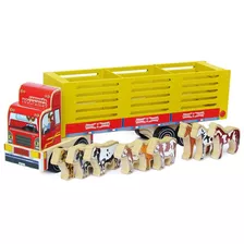 Caminhão Boiadeiro - Brinquedo Educativo Madeira - Carimbras