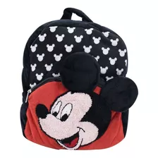 Mochila De Pelúcia Infantil Preto Mickey Mouse Disney