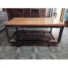 Mesa Ratonas Hierro Madera Montevideo 