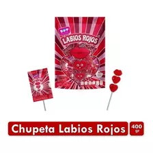 Chupetas Labios Rojos Doble Corazon X40 Unid