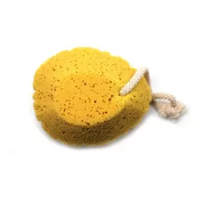 Esponja De Baño De Mar Con Cordón Amarilla Basicare X1