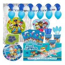 Set Para Fiesta + Globos + Piñata Motivo Paw Patrol Chase